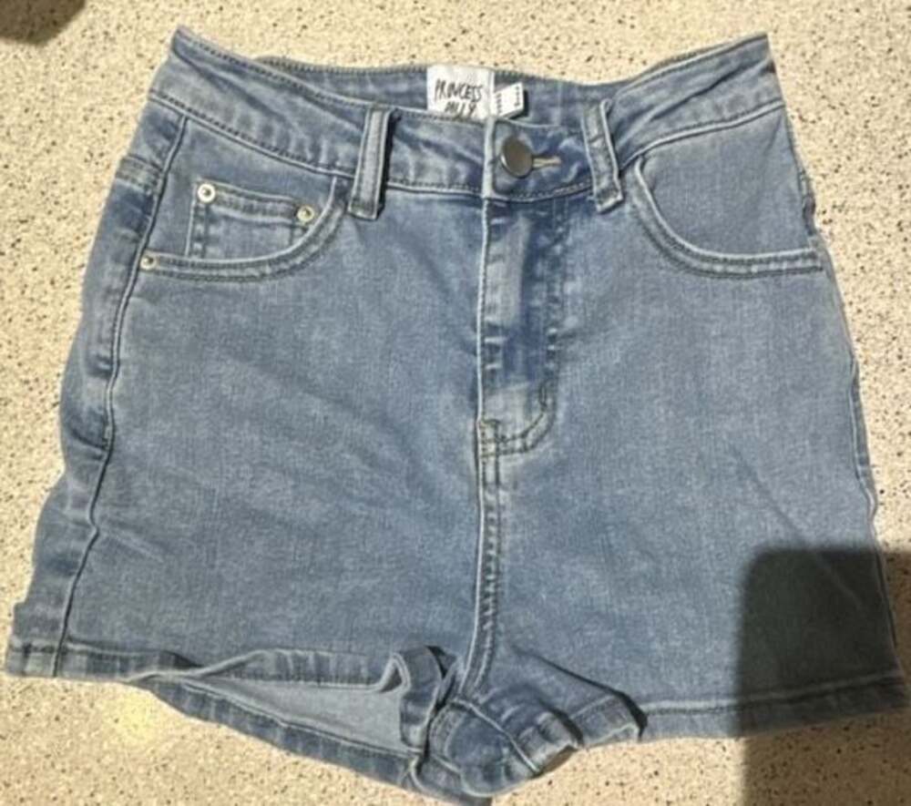 Princess Polly High-Waisted Blue Denim Shorts